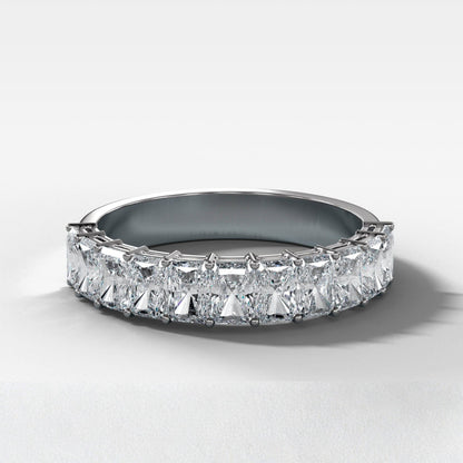 1.4 TCW Radiant CVD Diamond Petite Shared Prong Wedding Band