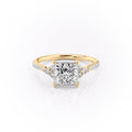 2 CT - 3 CT Princess Cut Cluster Pave Setting Moissanite Engagement Ring