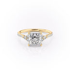 2 CT - 3 CT Princess Cut Cluster Pave Setting Moissanite Engagement Ring
