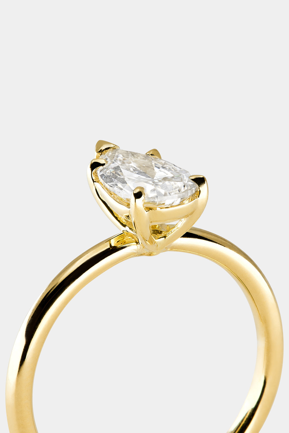 1 CT - 2 CT Pear Cut Lab grown Diamond Solitaire Engagement Ring