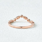 0.12 TCW Round Moissanite Milgrain V-Shape Pave Style Wedding Band