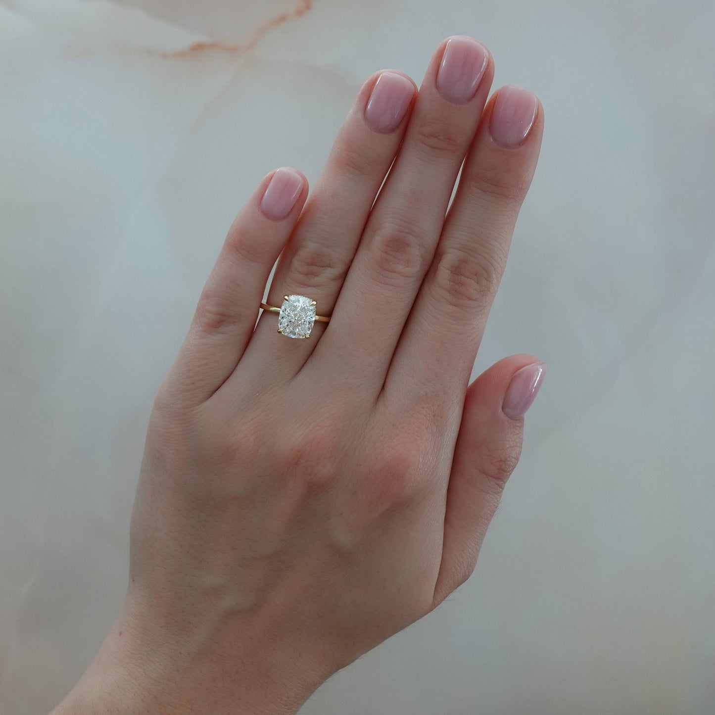 2 CT - 4 CT Elongated Cushion Cut Lab grown Diamond Solitaire Engagement Ring