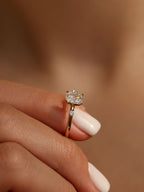 1 CT - 3 CT Radiant Cut Lab grown Diamond Side Stones Engagement Ring