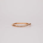 0.26 TCW Champagne CVD Diamond Curved Micro Pave Wedding Band