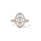 0.47 CT Round Cut Moissanite Oval Shape Feather Mosaic Engagement Ring