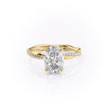 1.5 CT - 3 CT Oval Cut Hidden Halo Twisted Pave Style Moissanite Engagement Ring
