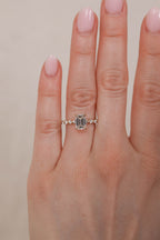 1 CT - 3 CT Emerald Cut Lab grown Diamond Pave Engagement Ring