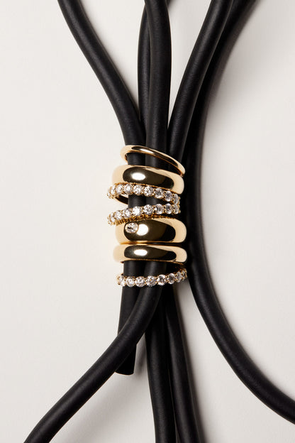 1.3 TCW Round Moissanite Double Band Wedding Band