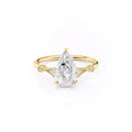 3 CT - 3.5 CT Pear Cut Milgrain Art Deco Style Moissanite Engagement Ring
