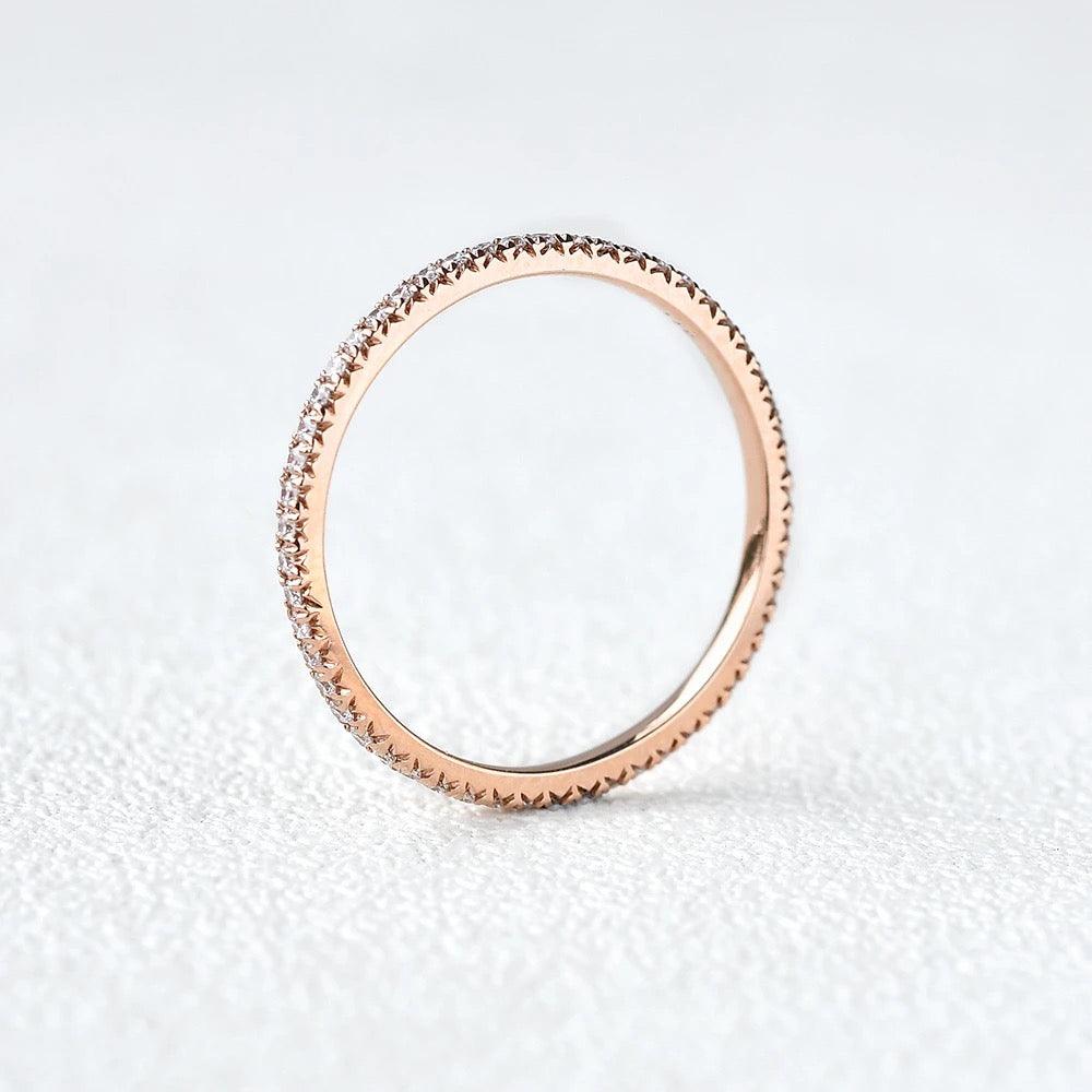 0.2 TCW Round Moissanite Full Eternity Wedding Band