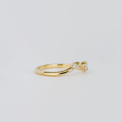 0.12 TCW Round CVD Diamond Curved Scattered Wedding Band