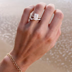 0.9 TCW Round CVD Diamond Pave Ripple Wedding Band