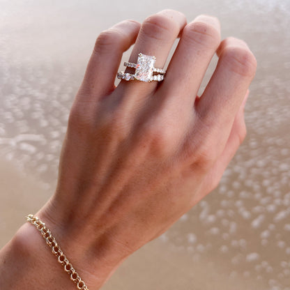 0.9 TCW Round CVD Diamond Pave Ripple Wedding Band