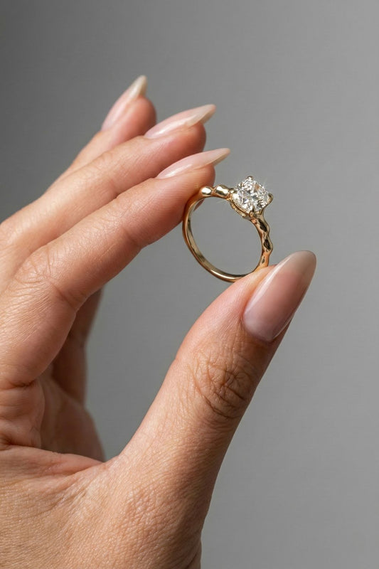 Cushion Cut Lab grown Diamond Solitaire Engagement Ring