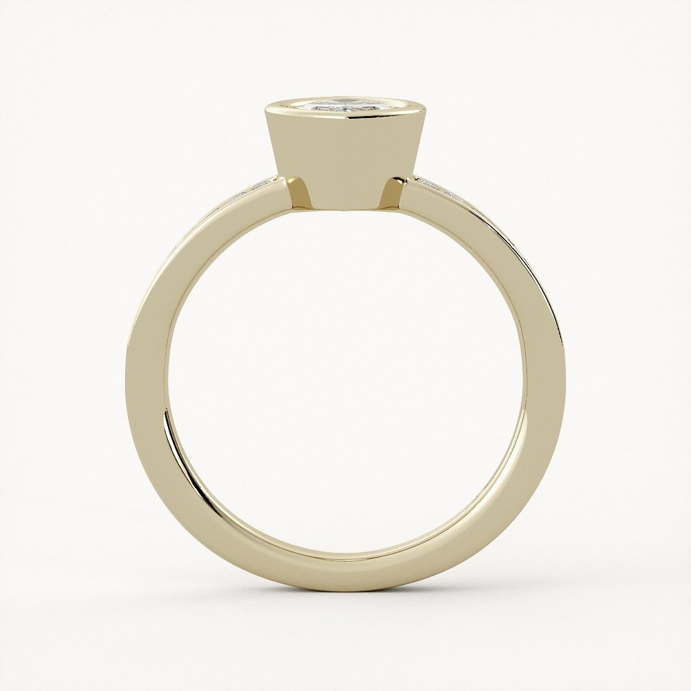 1.75 CT Marquise Cut Lab grown Diamond Bezel & Pave Setting Engagement Ring