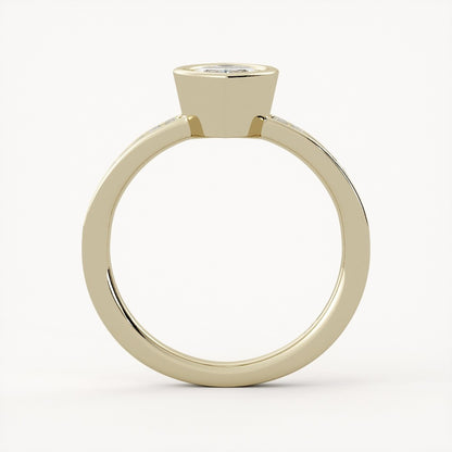 1.75 CT Marquise Cut Lab grown Diamond Bezel & Pave Setting Engagement Ring