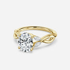 1.9 CT - 2.9 CT Oval Cut Twisted Cluster Moissanite Engagement Ring