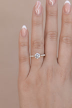 1 CT - 2 CT Round Cut Lab grown Diamond Pave Engagement Ring