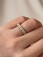 1.93 TCW Radiant CVD Diamond Half Eternity Wedding Band