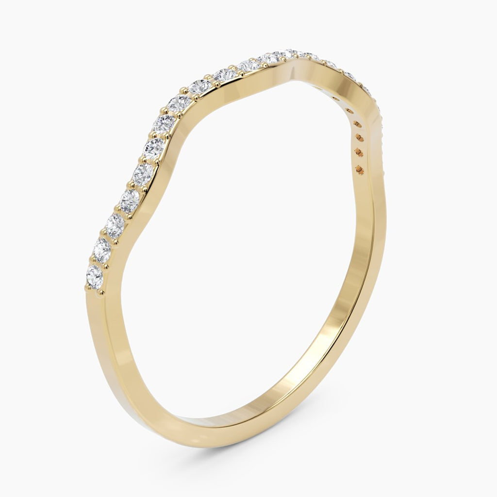 0.14 TCW Round Moissanite Zig Zag Wedding Band