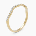 0.14 TCW Round Moissanite Zig Zag Wedding Band