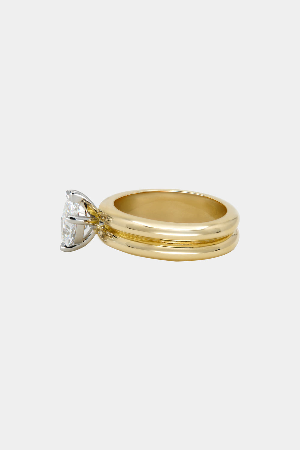 1.59 CT Pear Cut Lab grown Diamond Double Band Engagement Ring