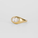 2.18 CT Marquise Cut Lab grown Diamond Flush Setting Engagement Ring