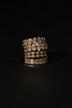 1.1 TCW Oval Moissanite Half Eternity Wedding Band