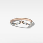 0.32 TCW Baguette CVD Diamond Chevron Bar Set Wedding Band