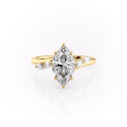 1.5 CT - 3 CT Marquise Cut Hidden Halo Cluster Moissanite Engagement Ring