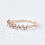 0.15 TCW Round Moissanite Dainty Cluster Wedding Band