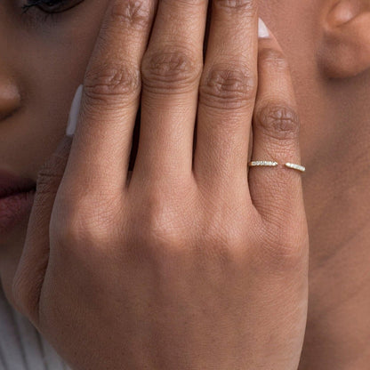 0.08 TCW Round Moissanite Open Cuff Wedding Band