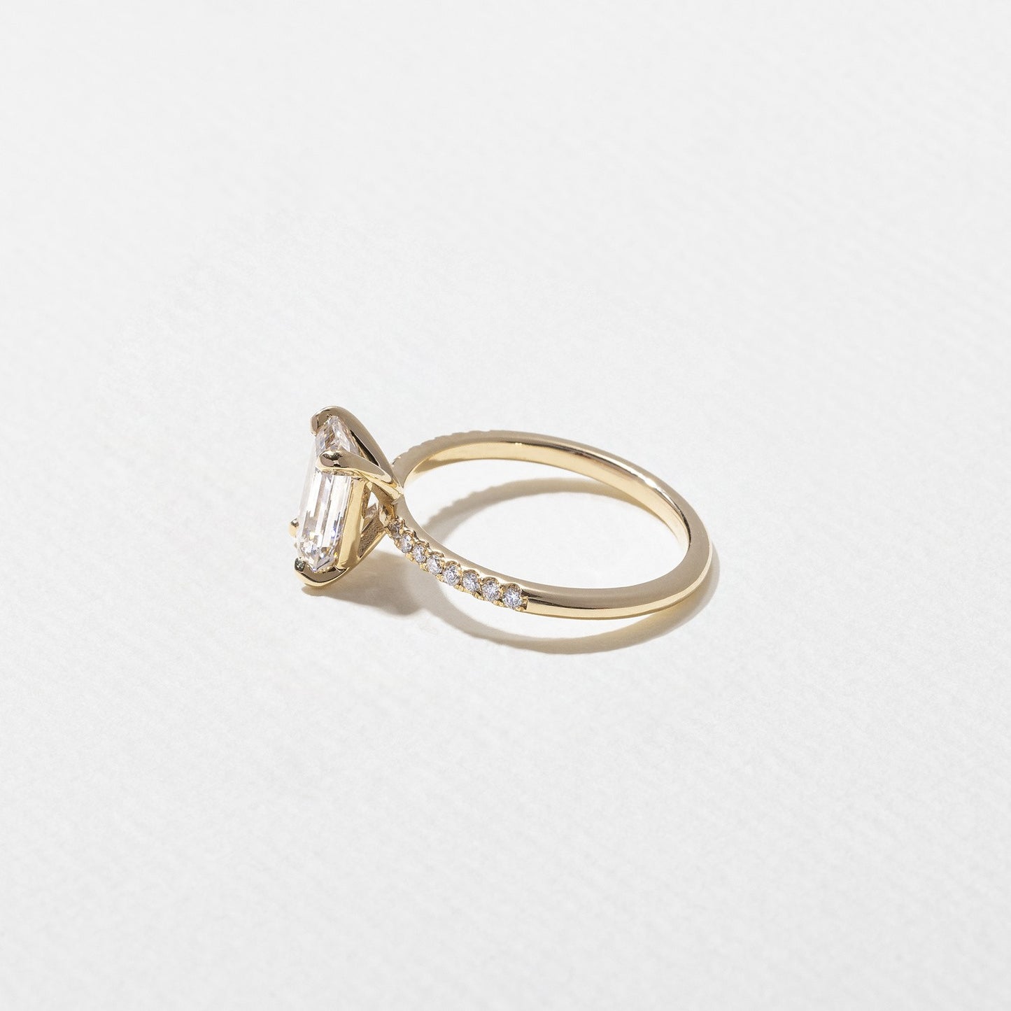 1.82 CT - 2.82 CT Emerald Cut Lab grown Diamond Pave Engagement Ring