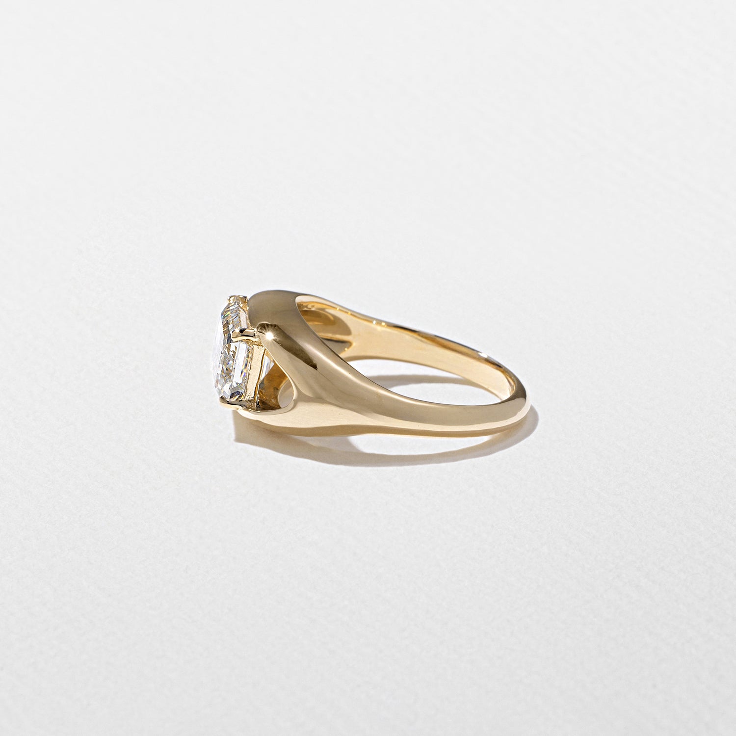 1.95 CT - 2.95 CT Emerald Cut Lab grown Diamond Split Shank Solitaire Engagement Ring