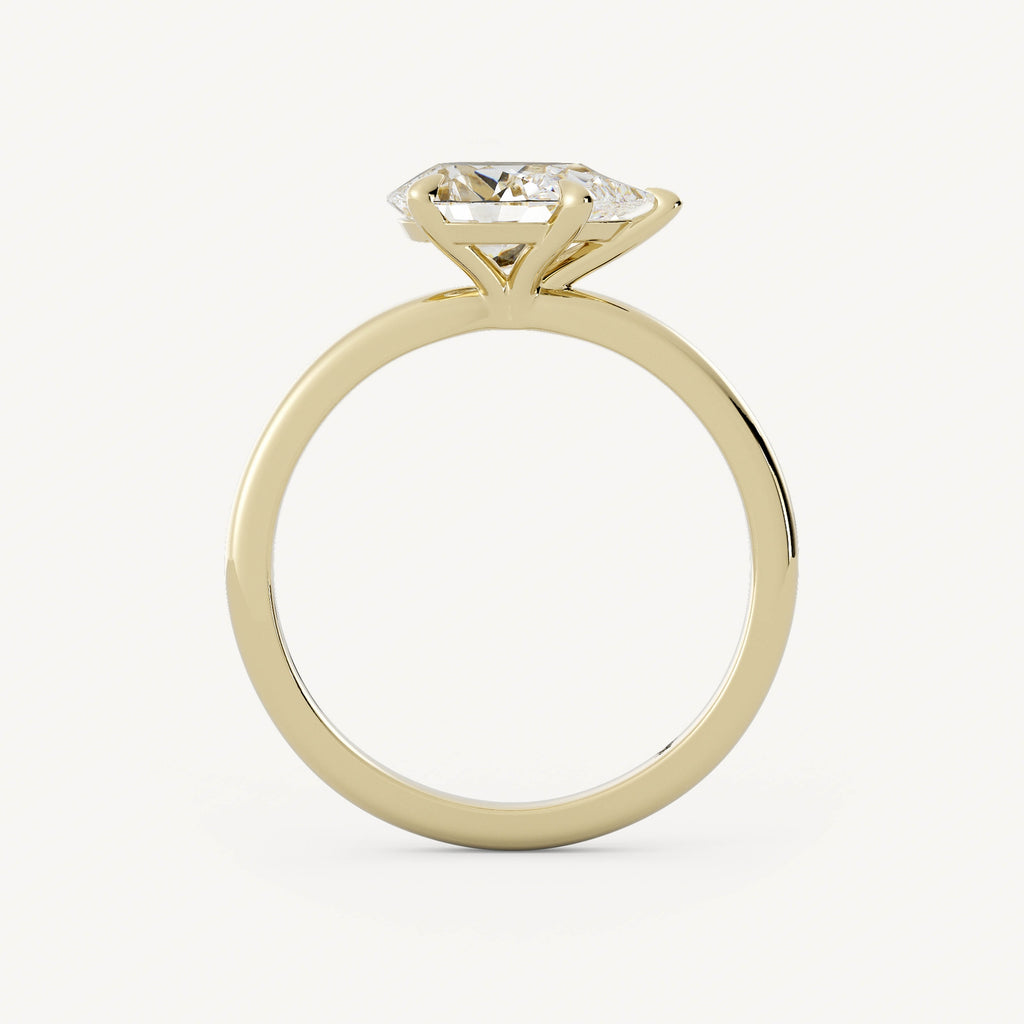 0.8 CT - 1.75 CT East-West Pear Cut Lab grown Diamond Solitaire Engagement Ring