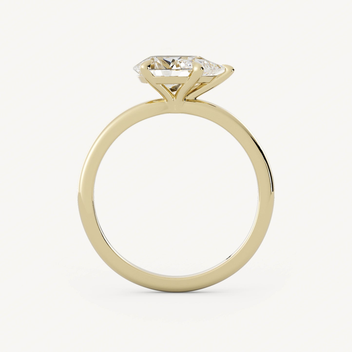 0.8 CT - 1.75 CT East-West Pear Cut Lab grown Diamond Solitaire Engagement Ring