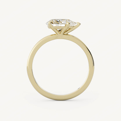 0.8 CT - 1.75 CT East-West Pear Cut Lab grown Diamond Solitaire Engagement Ring