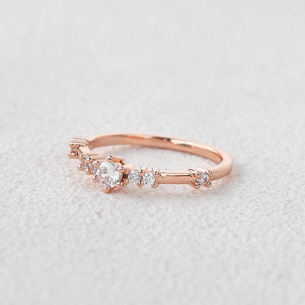 0.11 TCW Round Moissanite Scattered Wedding Band