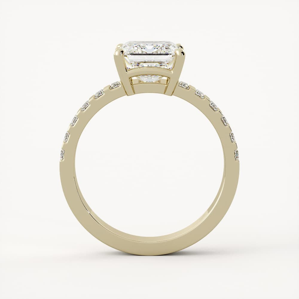 3 CT Emerald Cut Lab grown Diamond Pave Engagement Ring