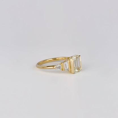 2.01 CT Emerald Cut Lab grown Diamond Five Stone Engagement Ring