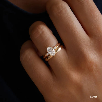 1 CT - 2 CT Oval Cut Three Stone Twisted Moissanite Engagement Ring