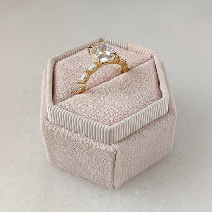 2 CT Elongated Cushion Cut Pave Dainty Style Moissanite Engagement Ring