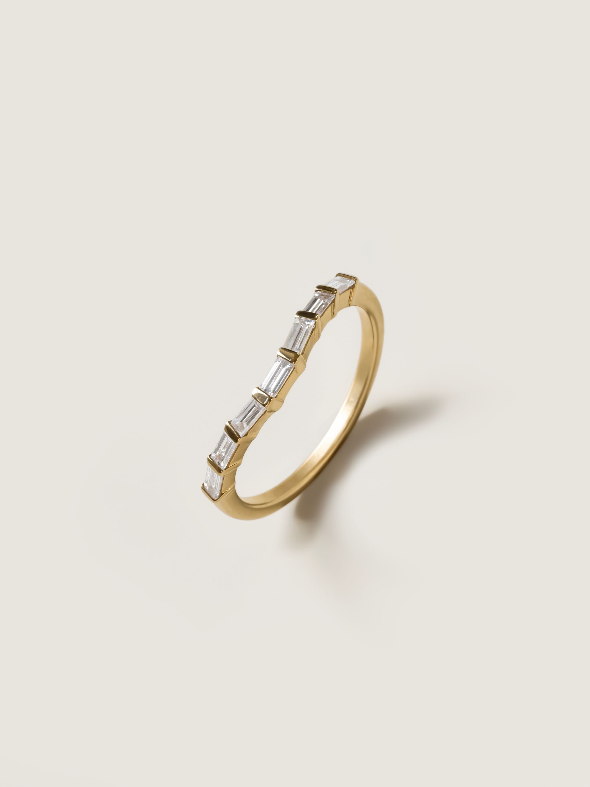 0.37 TCW Baguette CVD Diamond Curved Wedding Band