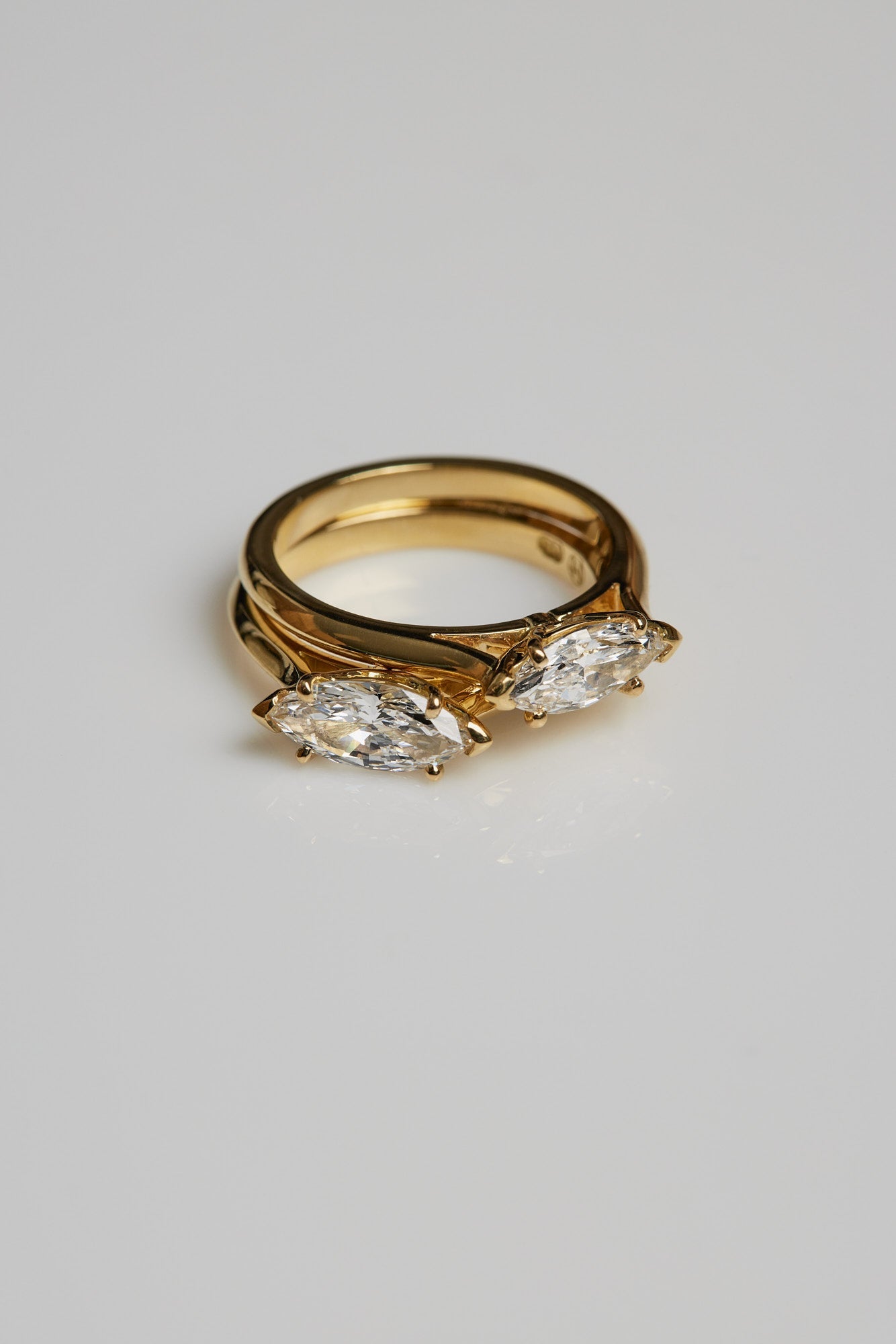 0.8 CT - 1.8 CT East-West Marquise Cut Lab grown Diamond Solitaire Engagement Ring