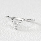 0.15 TCW Marquise & Round Moissanite V-Shape Stacking Wedding Band