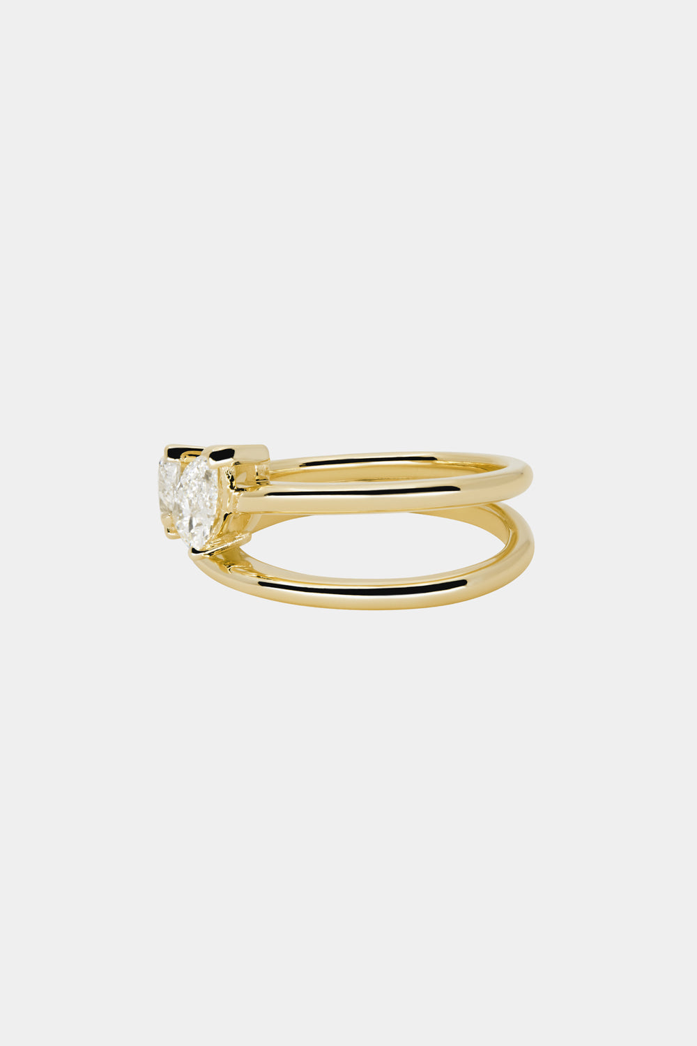 1.5 TCW Pear Cut Lab grown Diamond Double Band Three Stone Engagement Ring