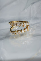 1.2 TCW Multi Shape Moissanite Diamond Double Band Style Wedding Band