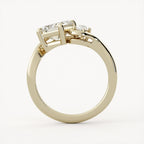 1.75 CT Emerald Cut Lab grown Diamond Two Stone Engagement Ring