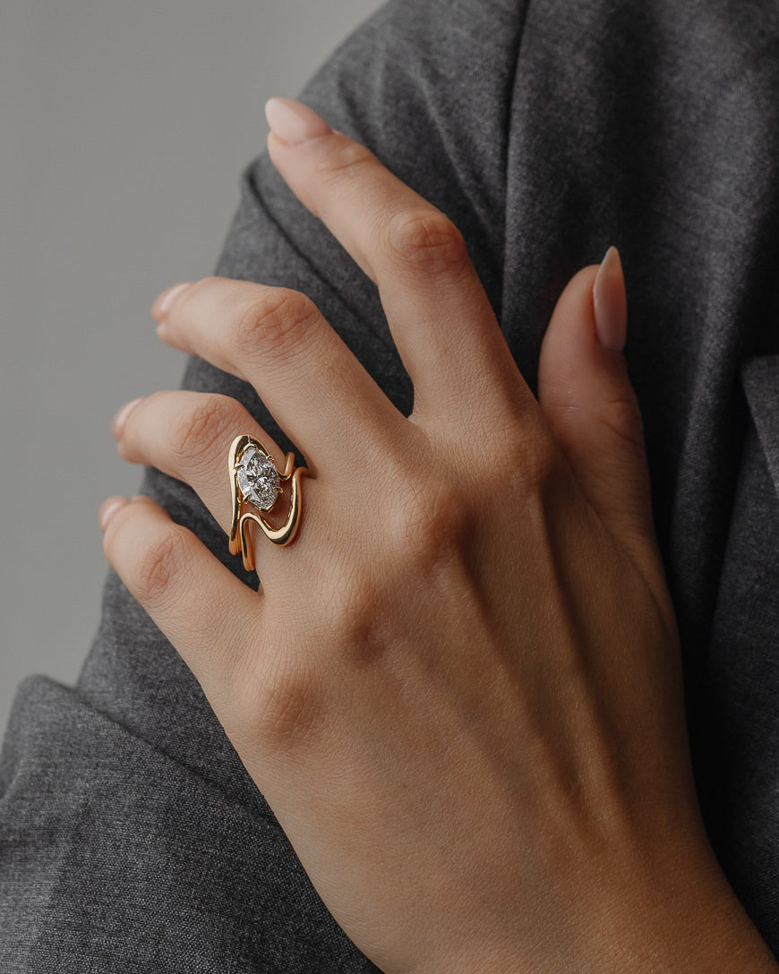 Plain Organic Curved Wedding Band