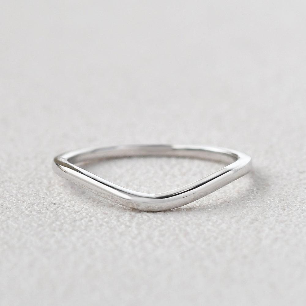 Plain Wave Style Wedding Band